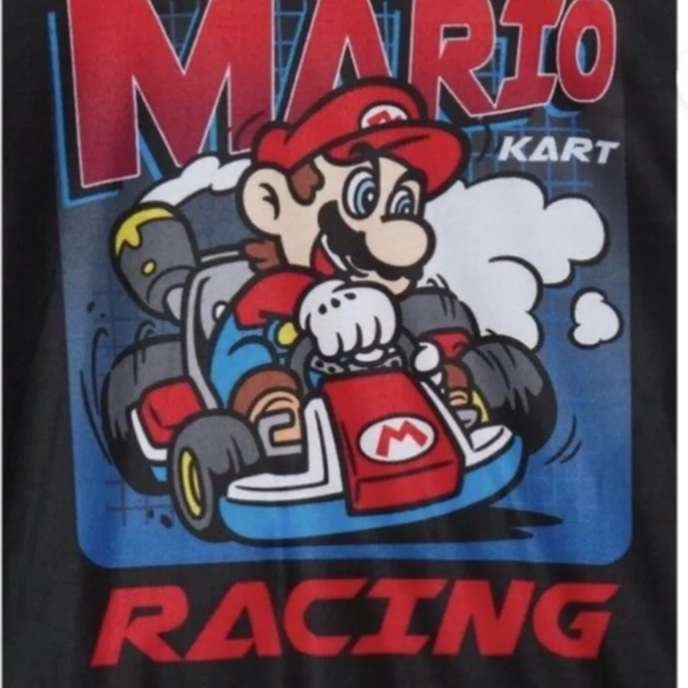 Mario Kart Boys 2-Piece Pajama‎ Set Long Sleeve Top and Bottom Size 6/7 New